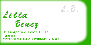 lilla bencz business card